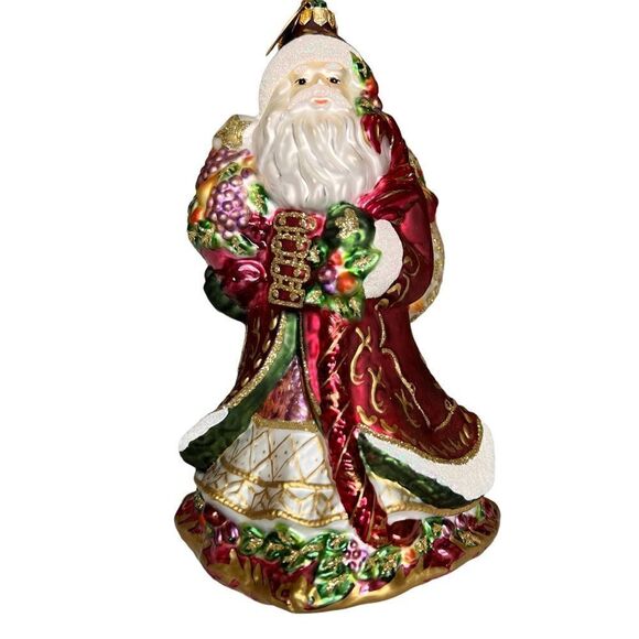 Fitz and Floyd 9" 2004 santa oversized numbered glass ornament - Picture 1 of 12